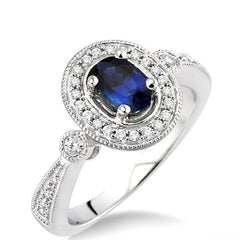 Parkplace Jewelers Oval Shape Gemstone & Halo Diamond Ring 42517PPFNSPWG
