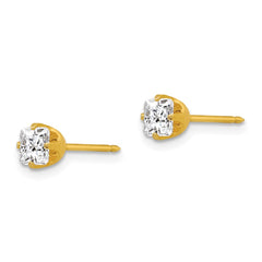 264E Inverness 14k 5mm Sq. Princess CZ Post Earrings