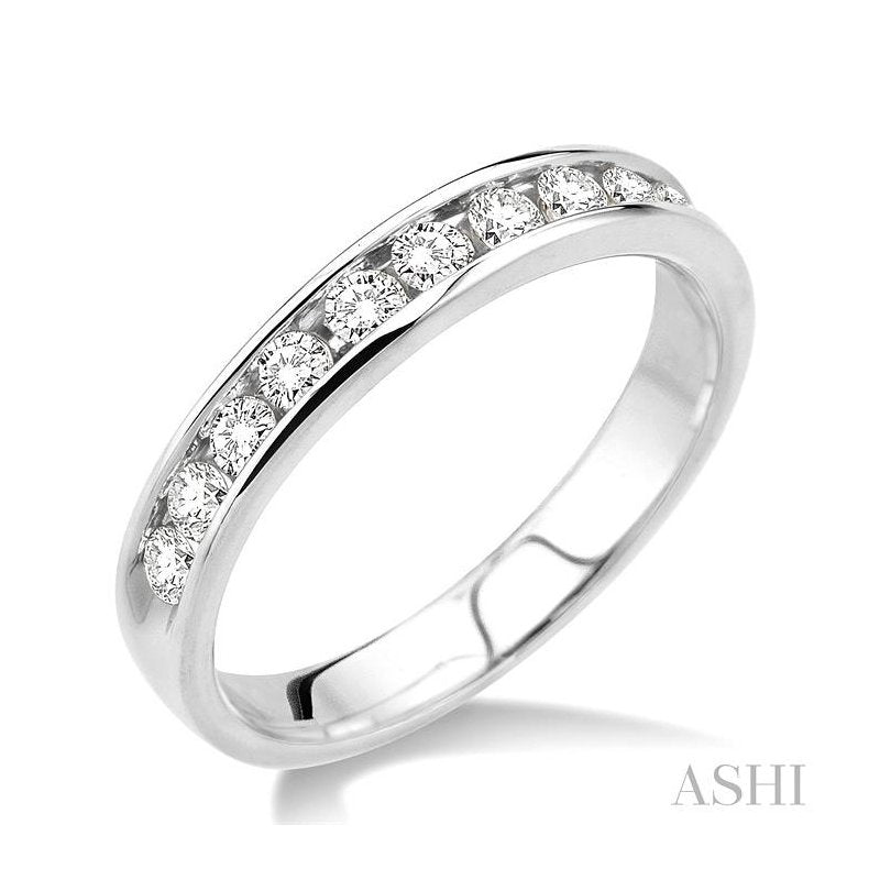 ASHI Channel Set Diamond Wedding Band 30323PPFNWG