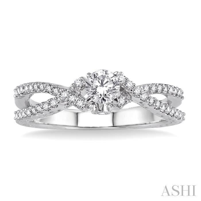 ASHI Round Shape Semi-Mount Diamond Engagement Ring 26616PPFGWG-SM