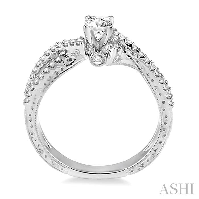 ASHI Round Shape Semi-Mount Diamond Engagement Ring 26616PPFGWG-SM
