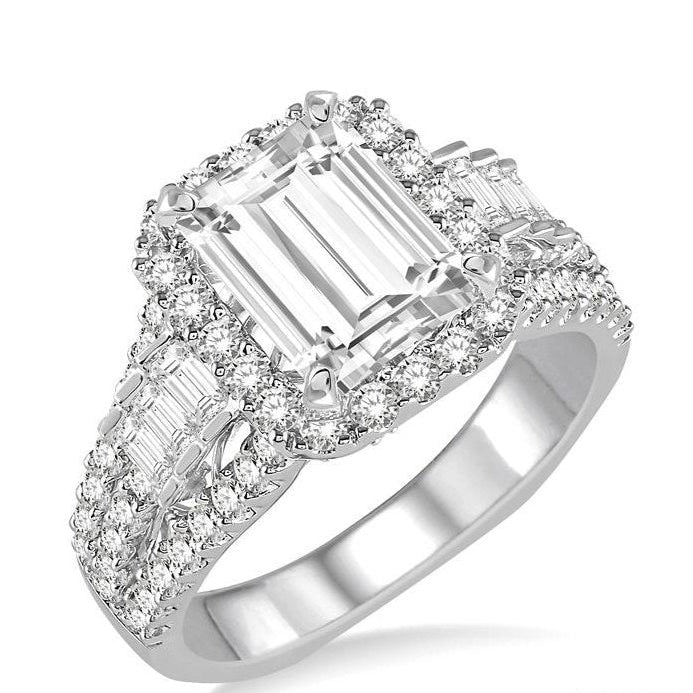 Parkplace Jewelers Emerald Shape Semi-Mount Halo Diamond Engagement Ring 202J0PPFVWG-SM-1.20