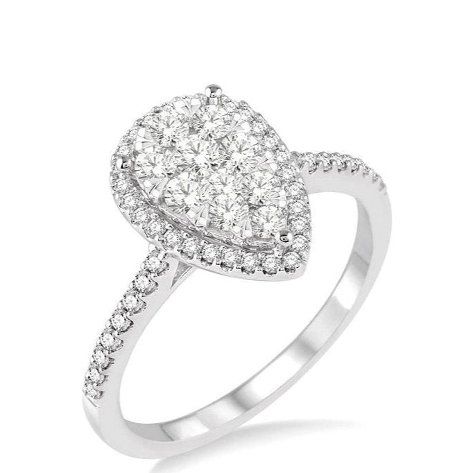 Parkplace Jewelers Pear Shape Halo Lovebright Essential Diamond Engagement Ring 13253PPFVWG