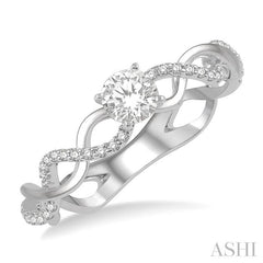 ASHI Round Shape Diamond Engagement Ring 268J5PPFHWG-LE