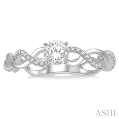 ASHI Round Shape Diamond Engagement Ring 268J5PPFHWG-LE