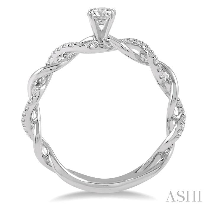 ASHI Round Shape Diamond Engagement Ring 268J5PPFHWG-LE