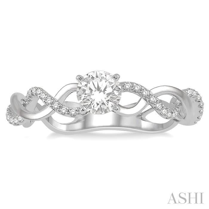 ASHI Round Shape Semi-Mount Diamond Engagement Ring 268J8PPFHWG-SM