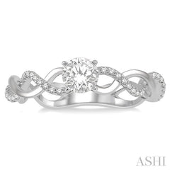 ASHI Round Shape Semi-Mount Diamond Engagement Ring 268J8PPFHWG-SM