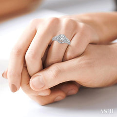 ASHI Round Shape Halo Diamond Engagement Ring 26931PPFVWG-LE