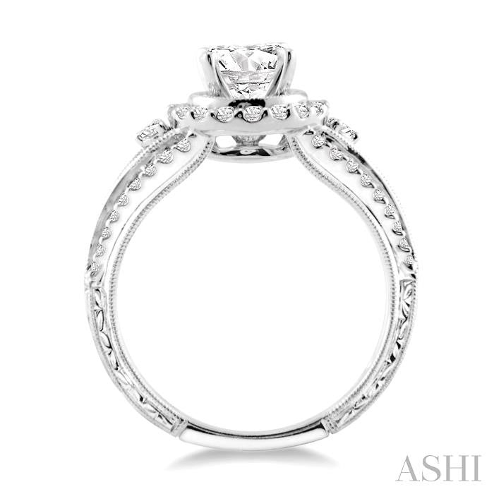 ASHI Round Shape Halo Diamond Engagement Ring 26931PPFVWG-LE