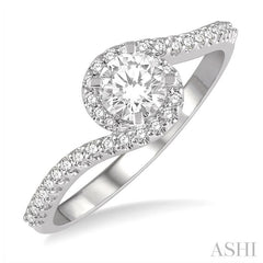 ASHI Round Shape Semi-Mount Halo Diamond Engagement Ring 269K7PPFHWG-SM