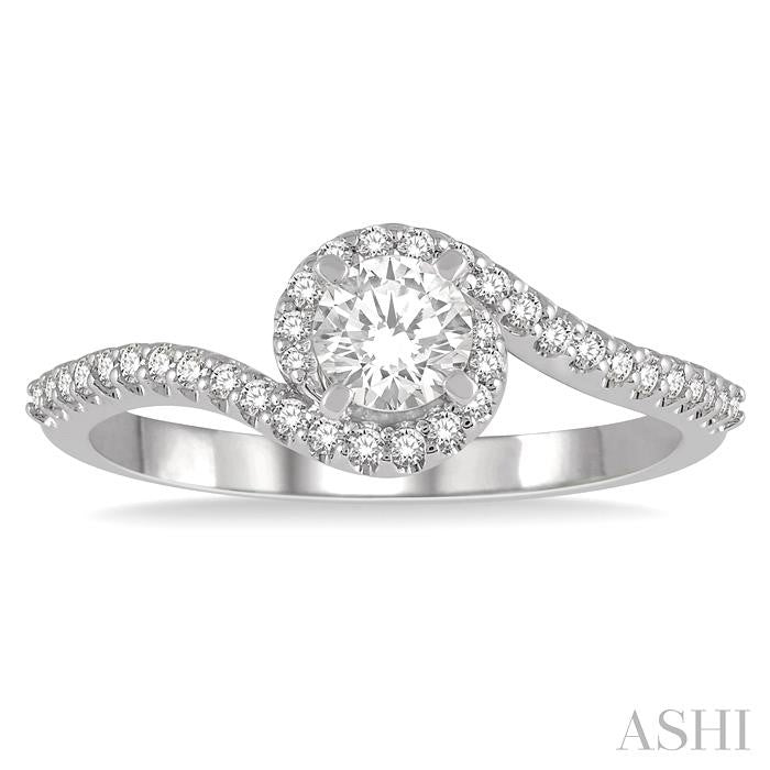 ASHI Round Shape Semi-Mount Halo Diamond Engagement Ring 269K7PPFHWG-SM