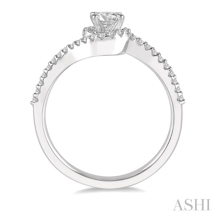 ASHI Round Shape Semi-Mount Halo Diamond Engagement Ring 269K7PPFHWG-SM
