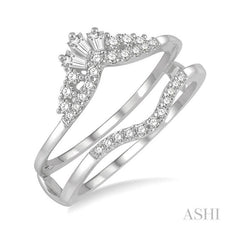 ASHI Chevron Baguette Diamond Insert Ring 29725PPFHWG