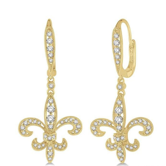 Parkplace Jewelers Fleur De Lis Diamond Earrings 96193PPFVERYG