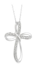 Parkplace Jewelers Silver Cross Diamond Pendant 84149PPSSSLPD