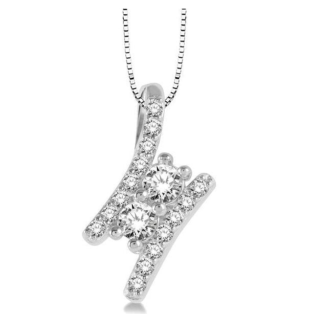Parkplace Jewelers 2 Stone Diamond Pendant 661L4PPFHPDWG