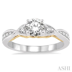 ASHI Round Shape Semi-Mount Diamond Engagement Ring 28276PPFHWY-SM