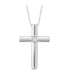 Parkplace Jewelers Silver Cross Diamond Pendant 87549PPSXSLPD