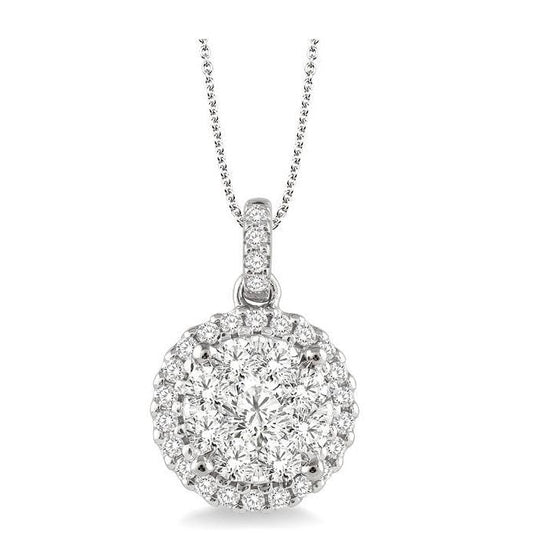 Parkplace Jewelers Round Shape Halo Lovebright Essential Diamond Pendant 94911PPFVPDWG