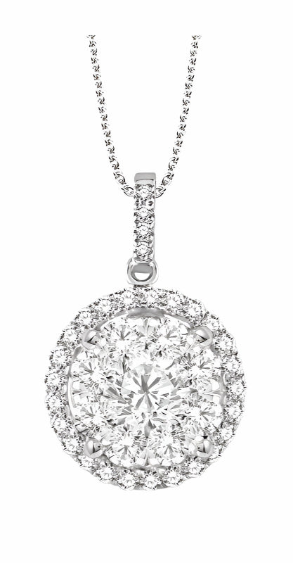 Parkplace Jewelers Round Shape Halo Lovebright Essential Diamond Pendant 94910PPFVPDWG-2.00