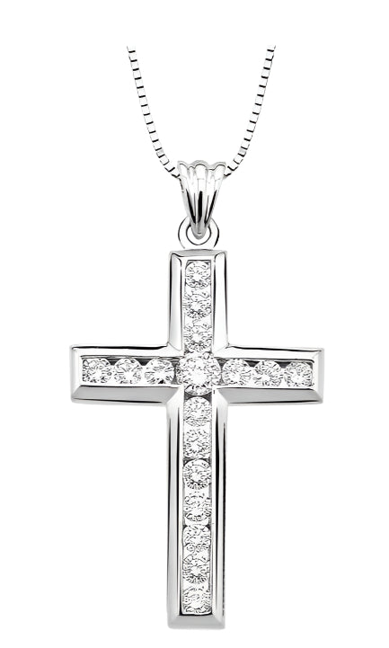 Parkplace Jewelers Channel Set Cross Diamond Pendant 95111PPFNPDW