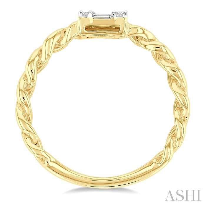 ASHI Princess Shape Curb & Cuban Fusion Diamond Fashion Ring 291G6PPFGYG