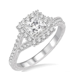Parkplace Jewelers Princess Shape Halo Diamond Engagement Ring 254D2PPFHWG-LE