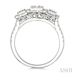 ASHI Emerald Shape Past Present & Future Halo Fusion Diamond Engagement Ring 294G2PPFGWG-OC