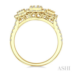 ASHI Emerald Shape Past Present & Future Halo Fusion Diamond Engagement Ring 294G2PPFGYG-OC