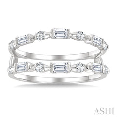 ASHI Baguette Diamond Insert Ring 295L3PPFGWG