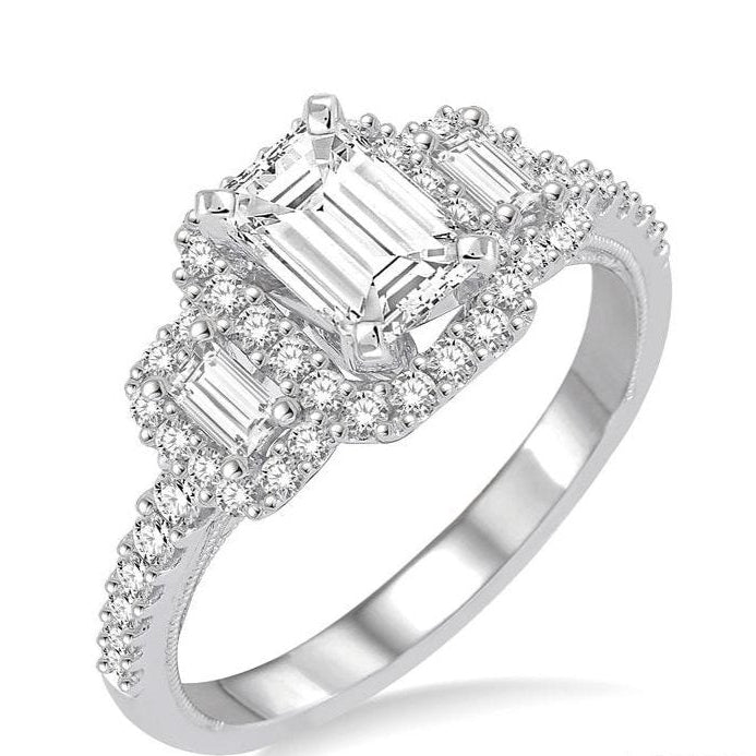 Parkplace Jewelers Emerald Shape Halo Diamond Engagement Ring 243C1PPFHWG-LE