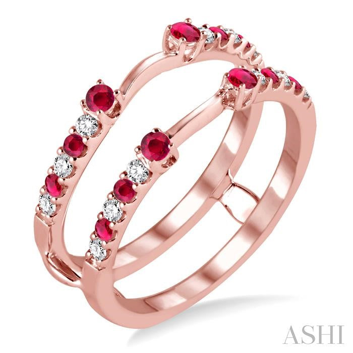 ASHI Gemstone & Diamond Insert Ring 29767PPFGRBPG
