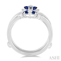 ASHI Gemstone & Diamond Insert Ring 29998PPFGSPWG