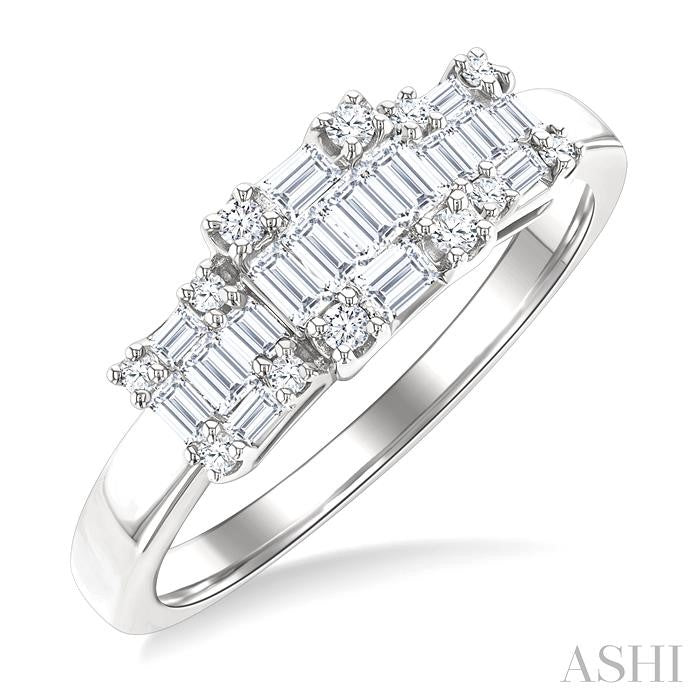 ASHI Princess Shape Past Present & Future Fusion Diamond Engagement Ring 299F3PPFGWG