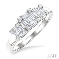 ASHI Princess Shape Past Present & Future Fusion Diamond Engagement Ring 299F3PPFGWG