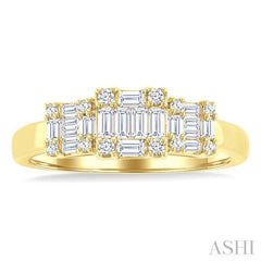 ASHI Princess Shape Past Present & Future Fusion Diamond Engagement Ring 299F3PPFGYG