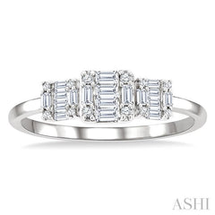 ASHI Princess Shape Past Present & Future Fusion Diamond Engagement Ring 299F6PPFGWG