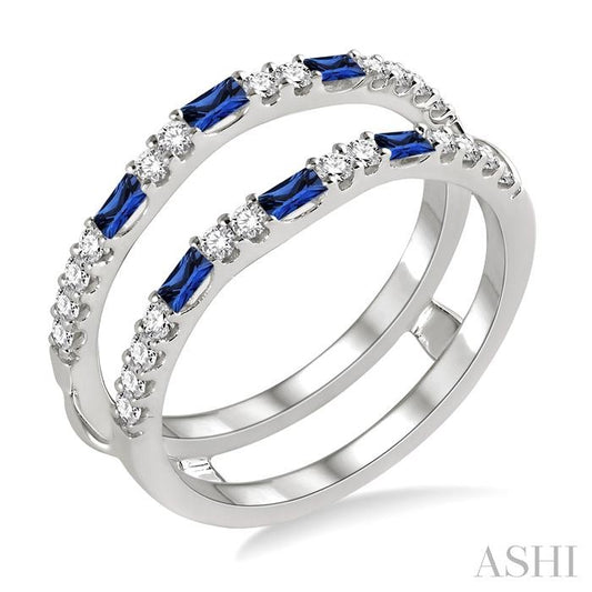 ASHI Gemstone & Diamond Insert Ring 299M5PPFGSPWG