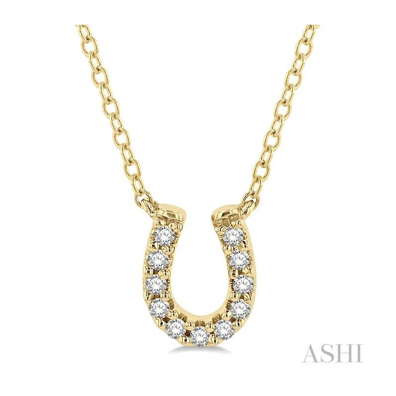 ASHI Horseshoe Petite Diamond Fashion Pendant 647B8PPTSPDYG