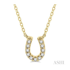 ASHI Horseshoe Petite Diamond Fashion Pendant 647B8PPTSPDYG
