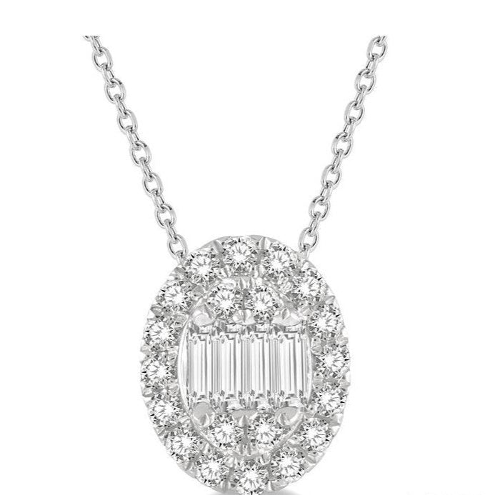 Parkplace Jewelers Oval Shape Halo Fusion Diamond Fashion Pendant 623B6PPFGPDWG