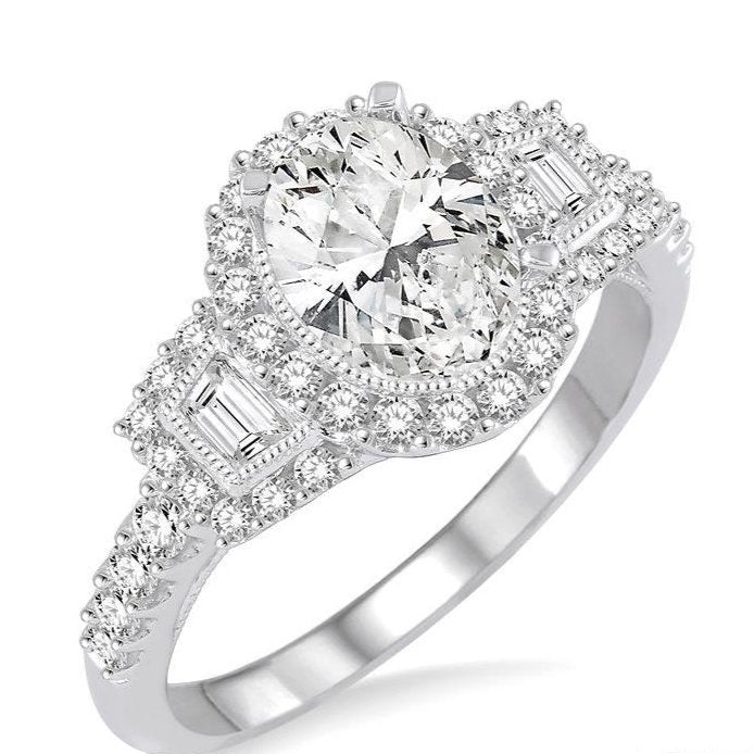 Parkplace Jewelers Oval Shape Semi-Mount Halo Diamond Engagement Ring 244A1PPFRWG-SM