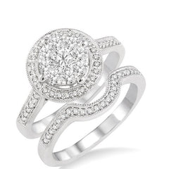 Parkplace Jewelers Round Shape Halo Lovebright Diamond Wedding Set 19512PPFVWG-WS