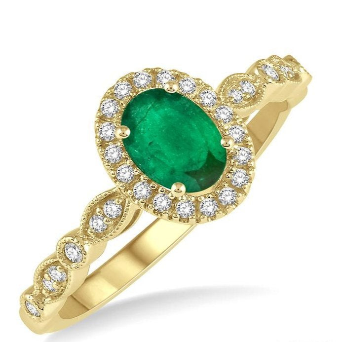 Parkplace Jewelers Oval Shape Gemstone & Halo Diamond Ring 42698PPTSEMYG