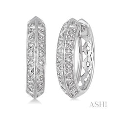 ASHI Silver Diamond Hoop Earrings 87099PPSSSLER
