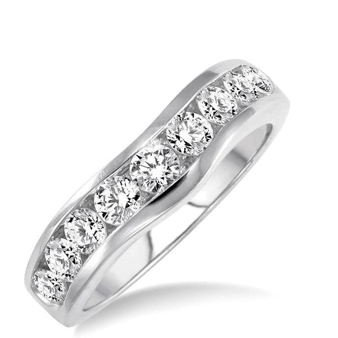 Parkplace Jewelers Channel Set Curved Diamond Wedding Band 31141PPFHWG