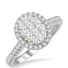 Parkplace Jewelers Oval Shape Halo Lovebright Essential Diamond Engagement Ring 125F2PPFVWY