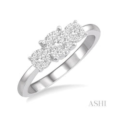 ASHI Round Shape Past Present & Future Lovebright Essential Diamond Engagement Ring 36925PPFVWG