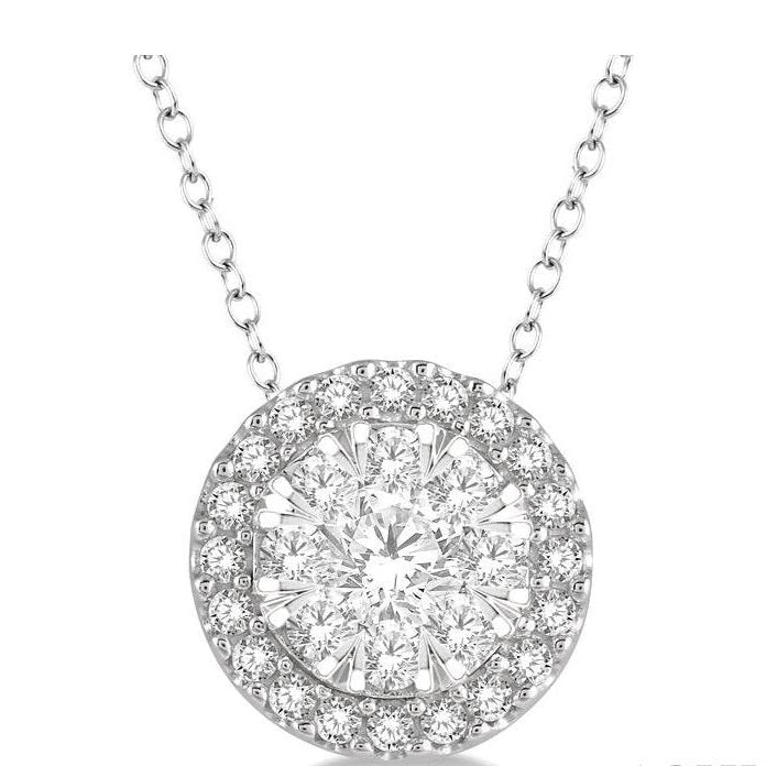 Parkplace Jewelers Round Shape Halo Lovebright Essential Diamond Pendant 915A5PPFVPDWG